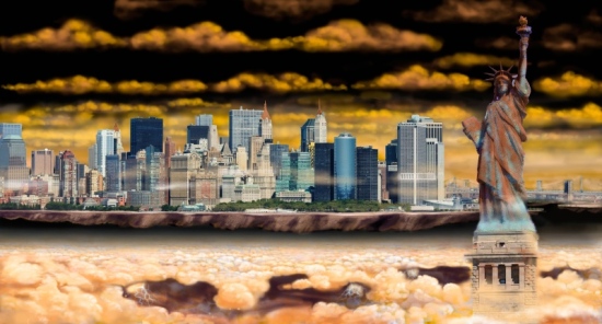 Vista di New York su Saturno